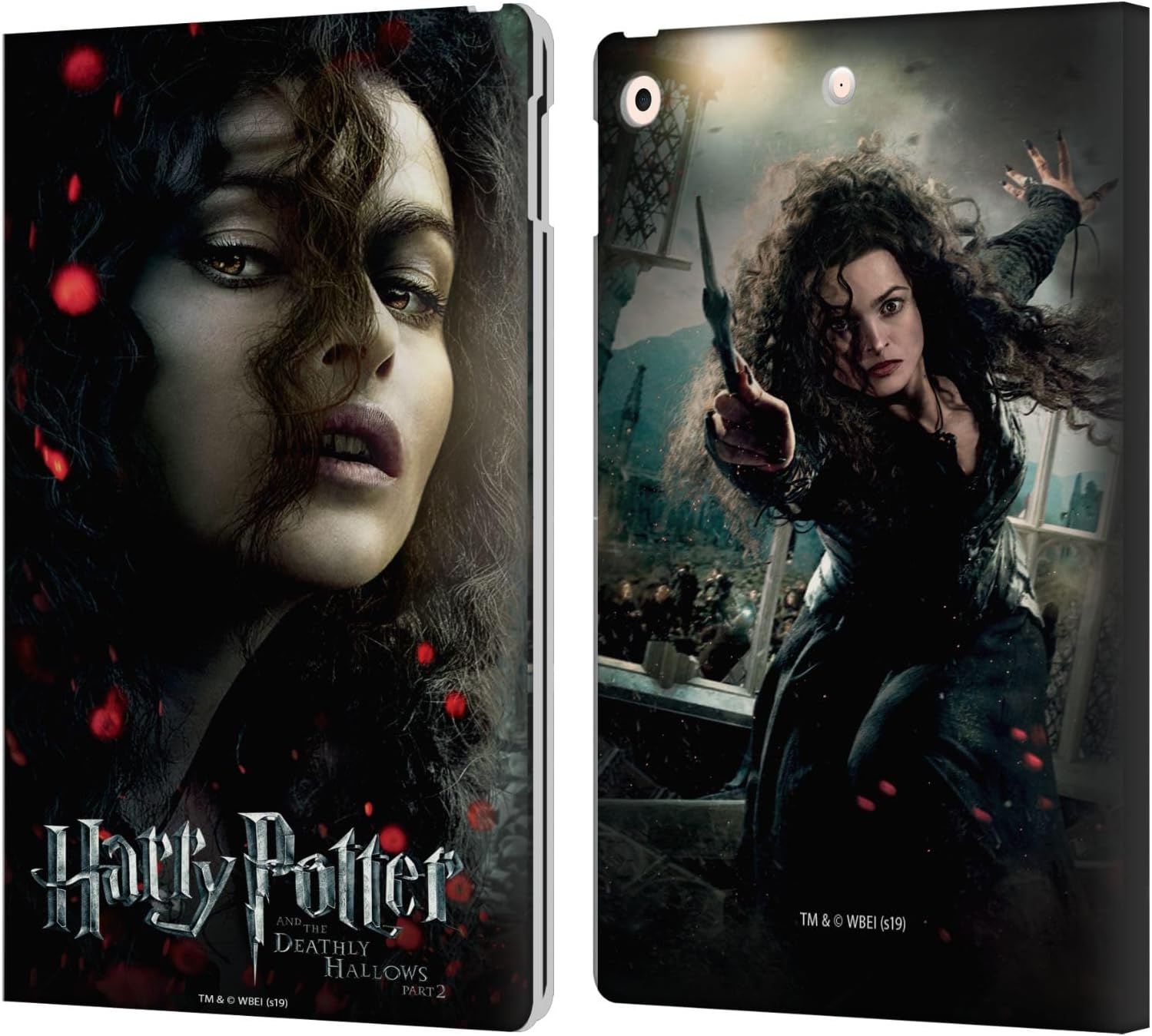 Head Case Designs Officially Licensed Harry Potter Bellatrix Lestrange Deathly Hallows VIII Leather Wallet Case Compatible with Apple iPad 10.2 2019/2020/2021