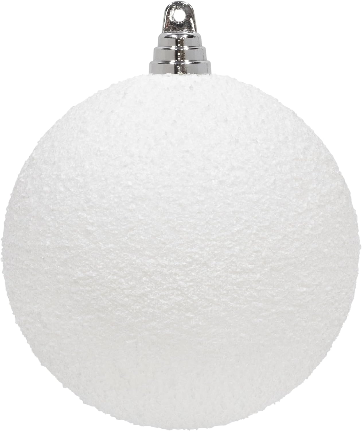 KI Store Large White Christmas Balls with Snow 2pcs 6Inch