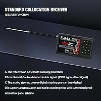 Vista 7 de HOTRC DS-4A 2.4G 4 Canales Transmisor de Radio RC de Mano Única con Receptor 4CH para Automóvil, Barco, Avión de Drones RC (Con 1 RX)