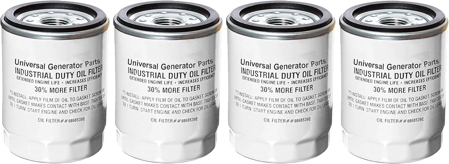 Universal Generator Part Extended Life Oil Filter Replacement for Models 070185E and 070185ES – 4 Pack, High Performance and Durable Design