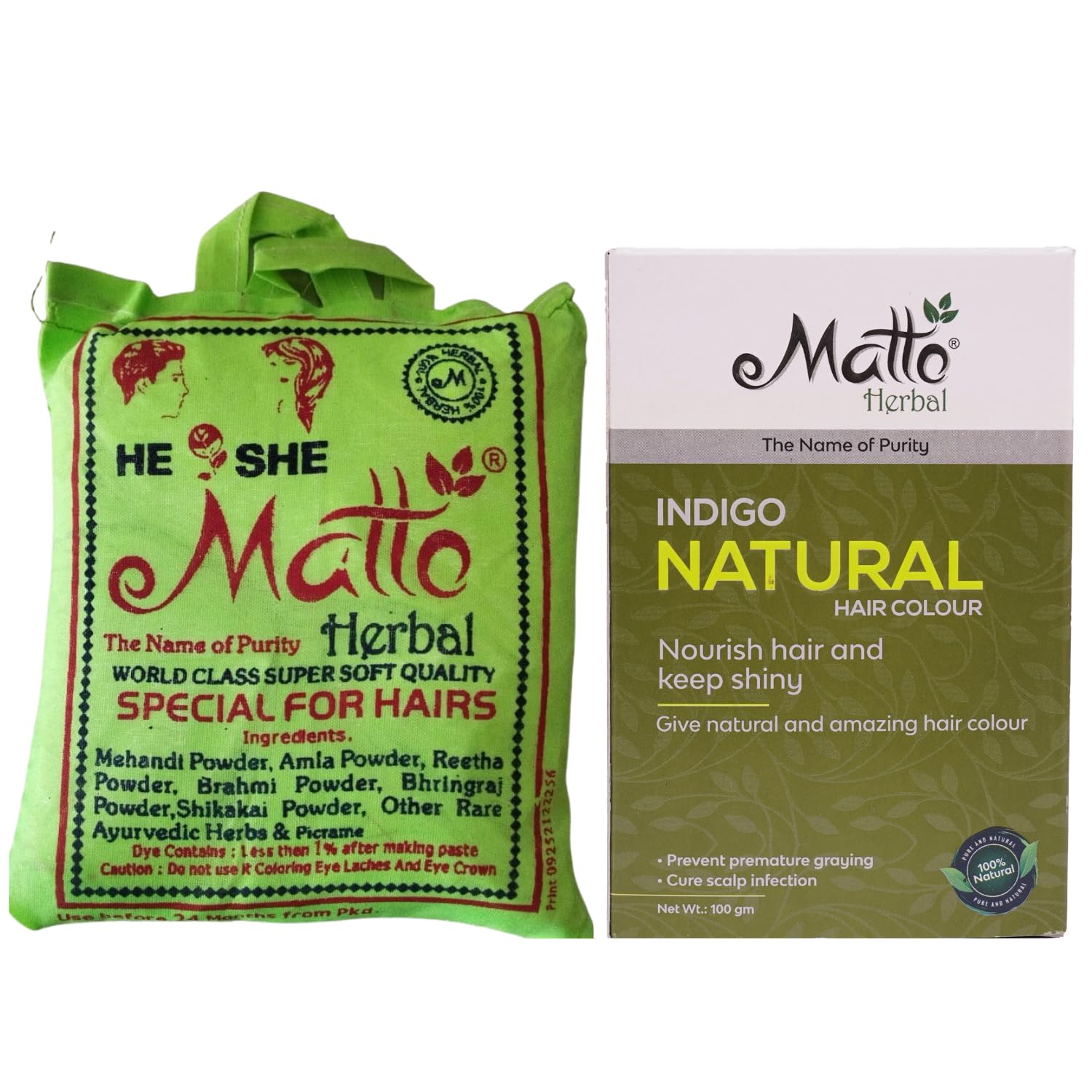Matto Herbal 100% Natural Henna (Maruthani/Gorintaku) (250 gm) & Indigo (Neeli/Neelachayam) Powder (100 gm) Combo | No Ammonia & PPD | Ayurvedic Hair Color for Black & Brown Shades | Long-Lasting & Nourishing | Total :- 350 gm-picture-51