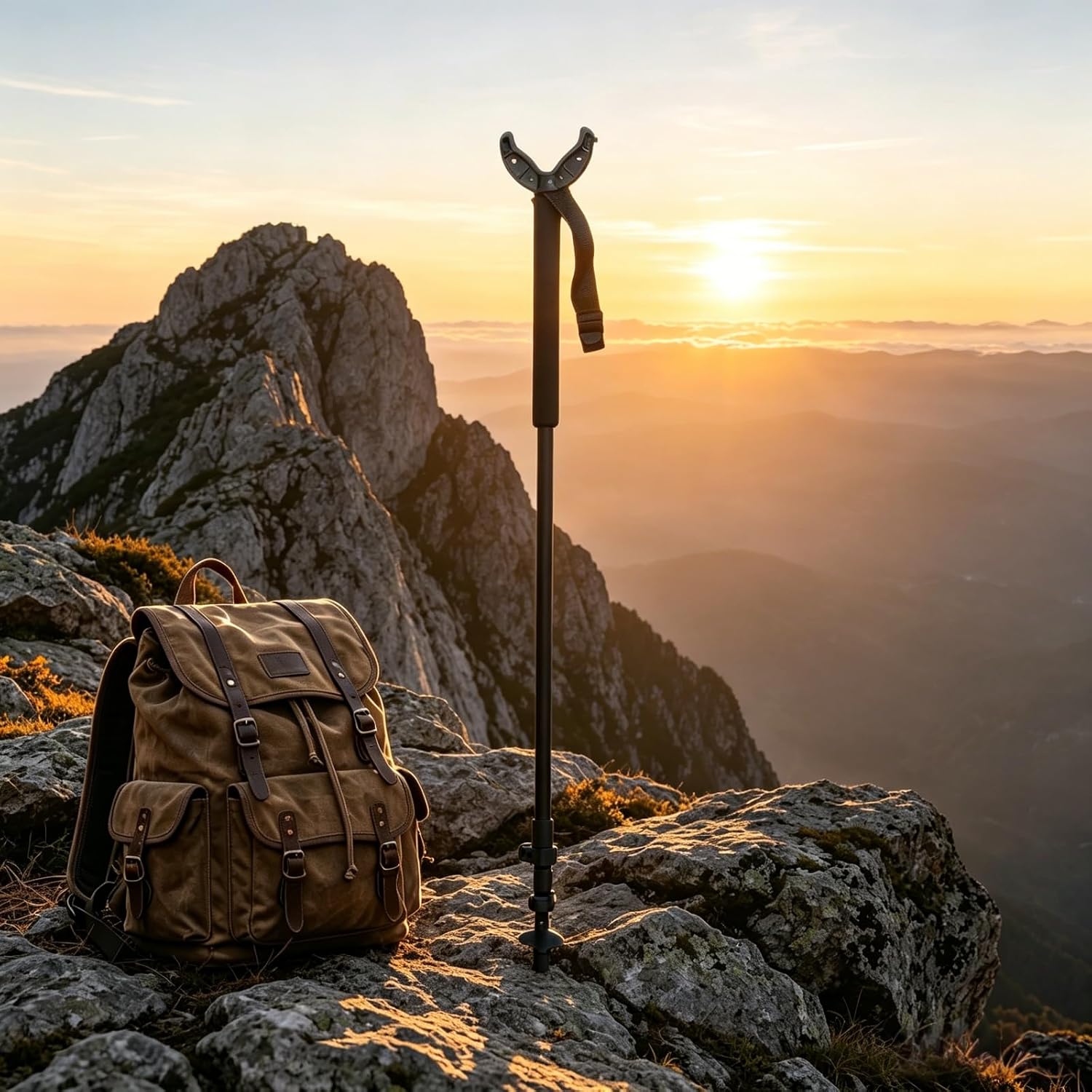 Lightweight Adjustable Monopod, Aluminum Alloy Support Pole 35.4" to 77.9", Universal V-Yoke Holder for Camera, Binocular, Spotting Scope, Portable Gear for Outdoor Use & Landscape Shooting