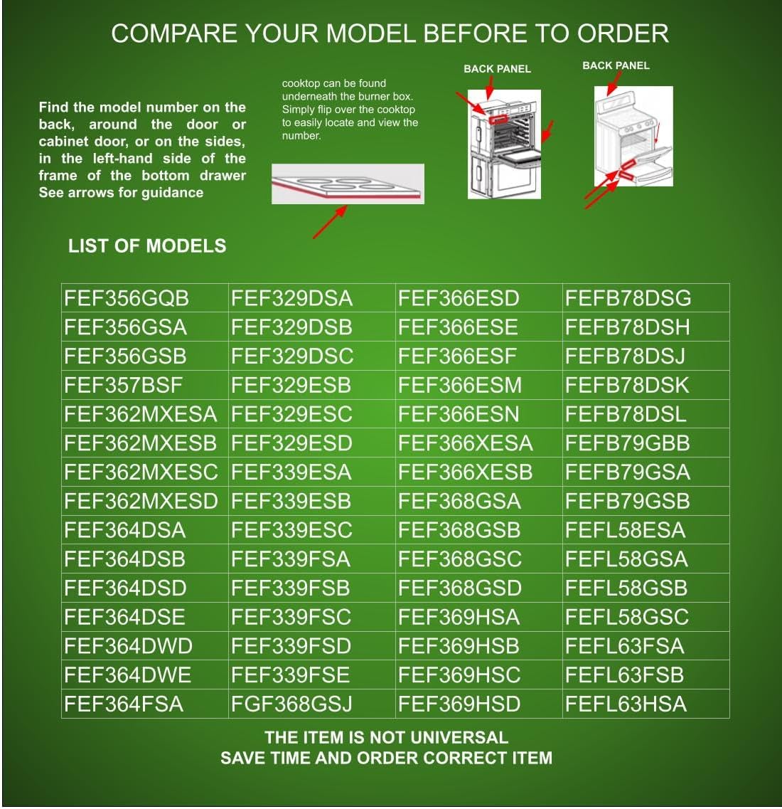 316270201 CKD270201X Compatible with Frigidaire Electric Range Door Handle (29") fits Old Number 316270201