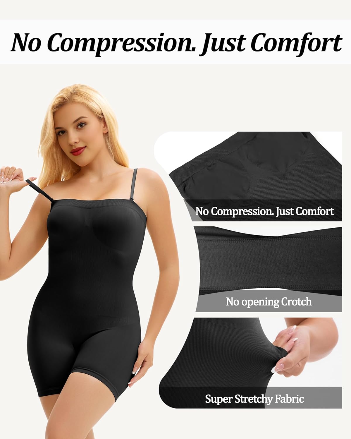 Strapless Shapewear Bodysuit for Women Tummy Control, Seamless Bodysuit Body Shaper Leotard with Removable Straps - Image 6