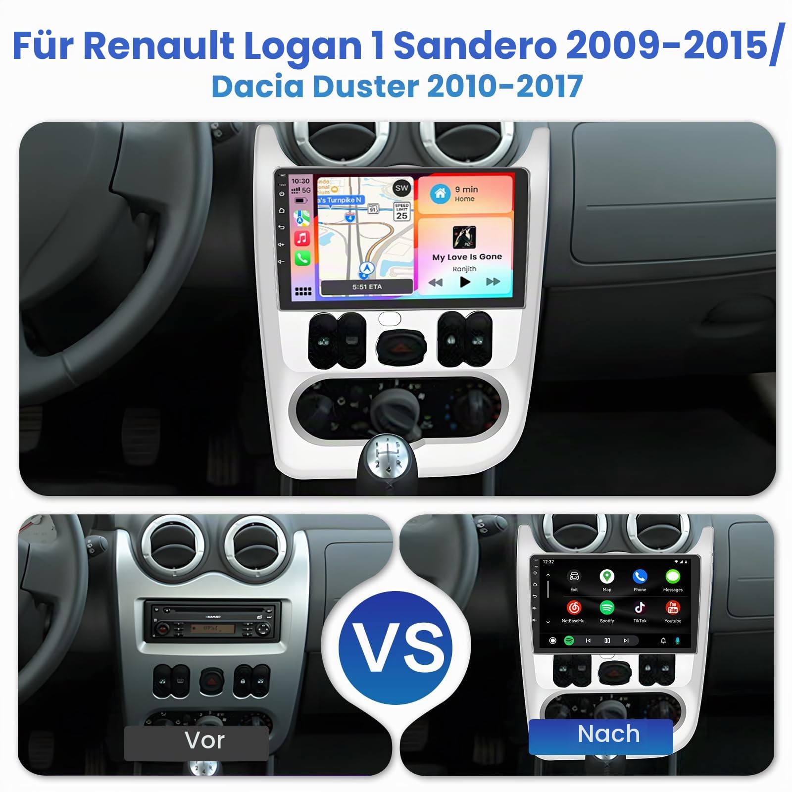 Inefala Android 15 Autoradio für Renault Logan 1 Sandero/Dacia Duster