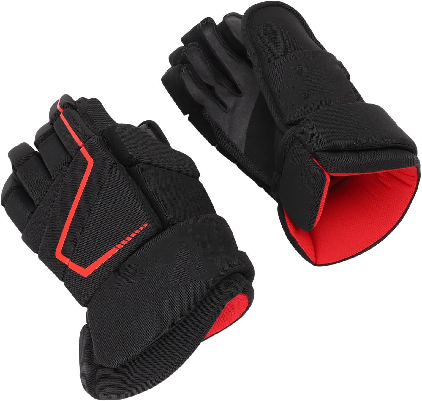 Fabater Ice Hockey Gloves, Extra Padding Curved Thumb Breathable Roller Hockey Gloves, Street with Finger Gussets Mesh for Youth Junior Kids Outdoor Sports