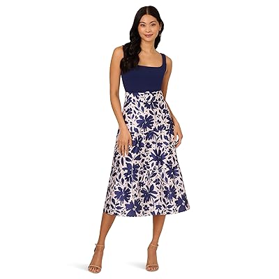 Adrianna Papell Combo Printed Ankle Dress Women