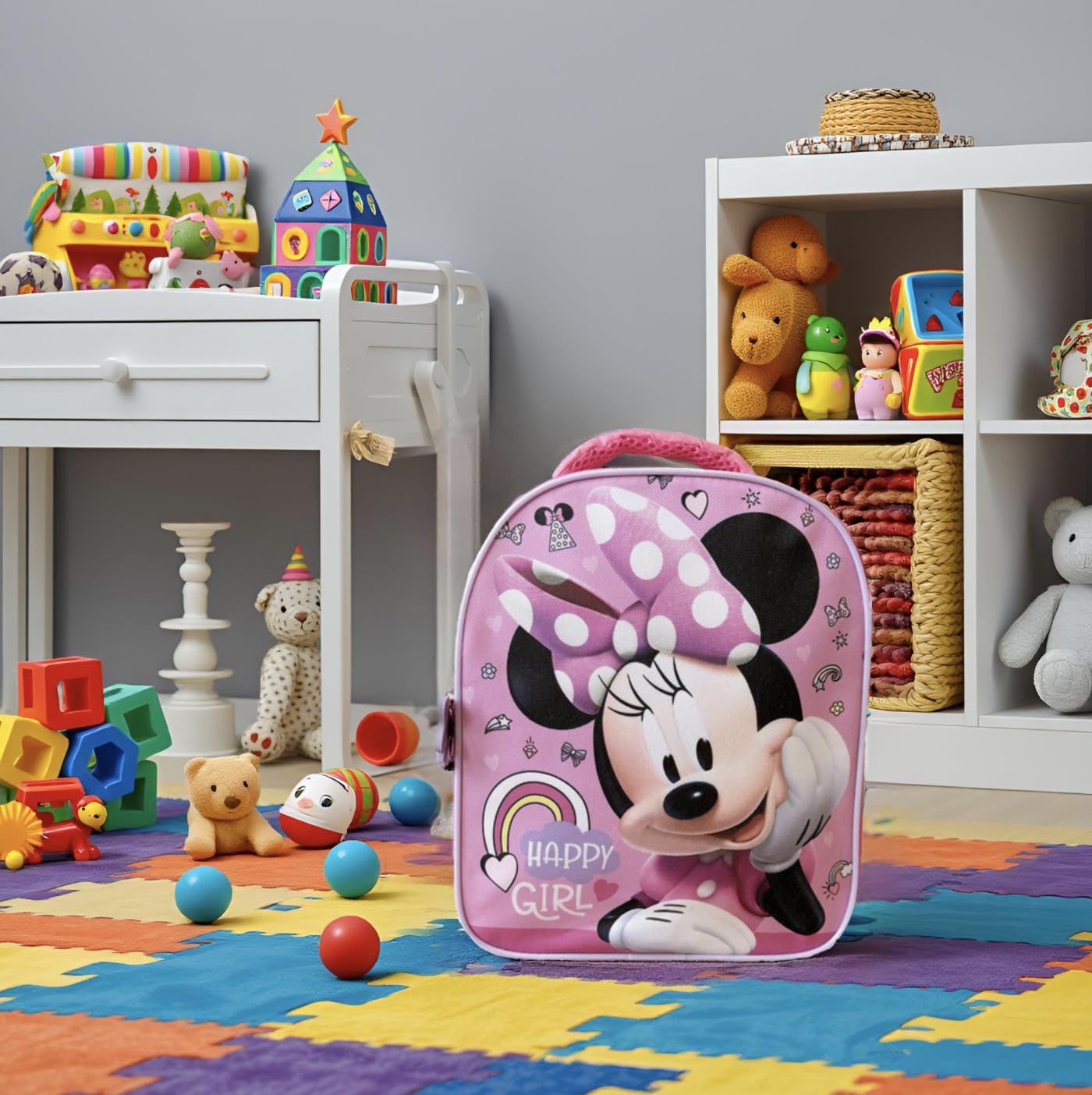 Superdiver - Zaino infantile di Minnie Mouse - Licenza ufficiale Disney - Ideale per scuola e asilo - Perfetto per bambini e bambine - Colore rosa - Dimensioni: 24x20x10 cm