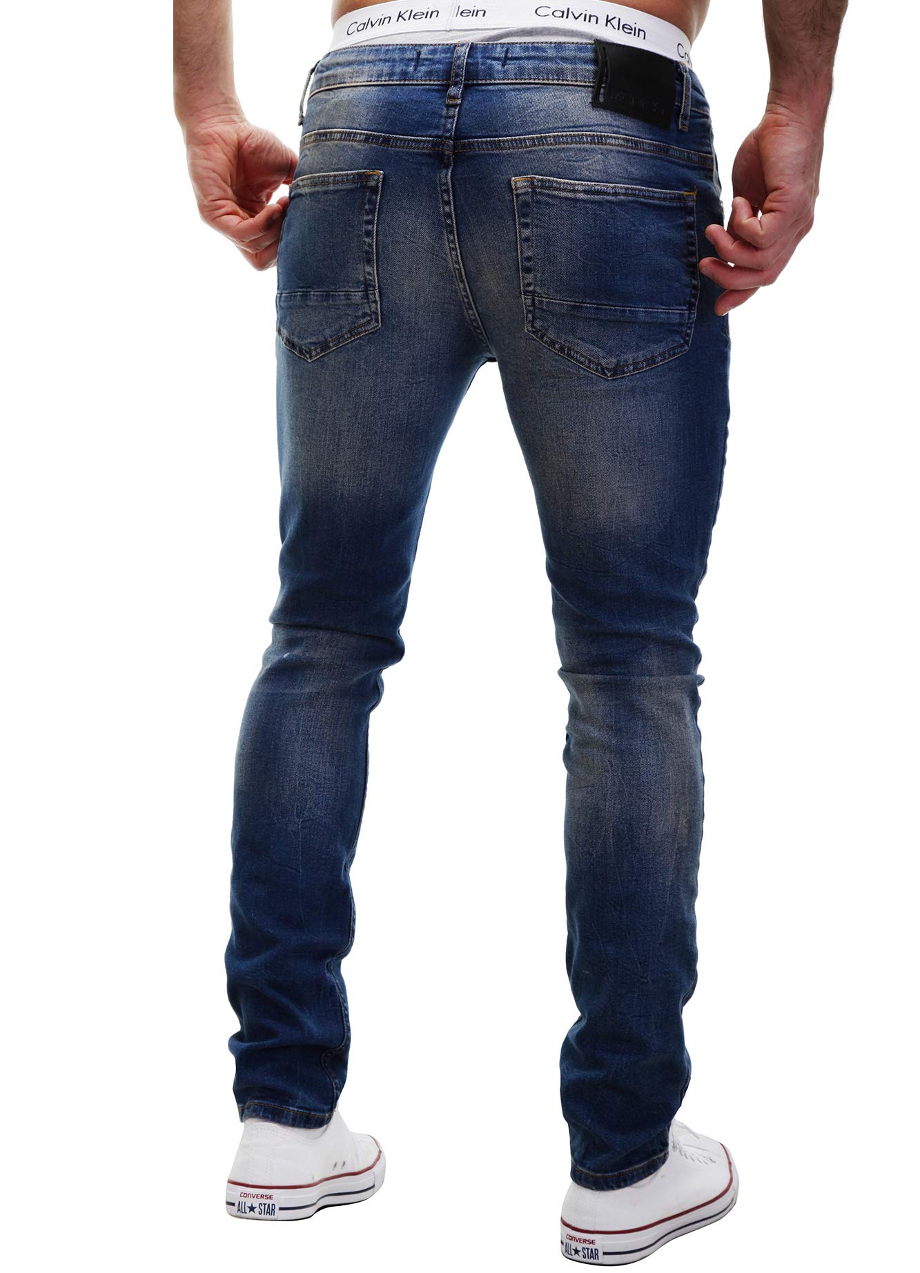 MERISH Jeans Herren Slim Fit Stretch Jeanshose Designer Hose Denim 9148-2100 - 3