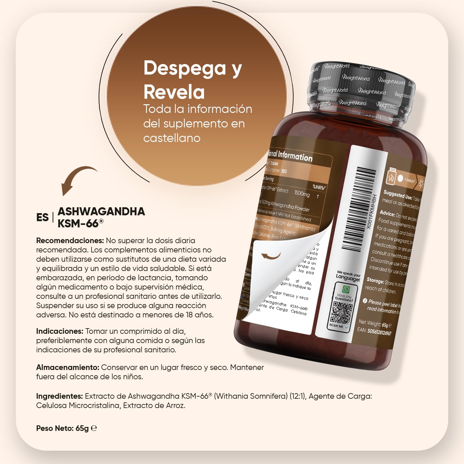 Ashwagandha KSM-66 1500mg, 180 Comprimidos, 6 Meses de Suministro - 12:1 del Extracto de la Raíz de Withania Somnifera, Apto para Veganos, Sin Estearato de Magnesio ni OGM