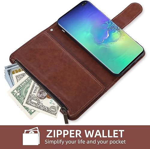 Miniatura 6 de Asuwish Funda de teléfono para Samsung Galaxy S10 Plus con protector de pantalla de vidrio templado y tarjetero de cuero con diseño de flores,