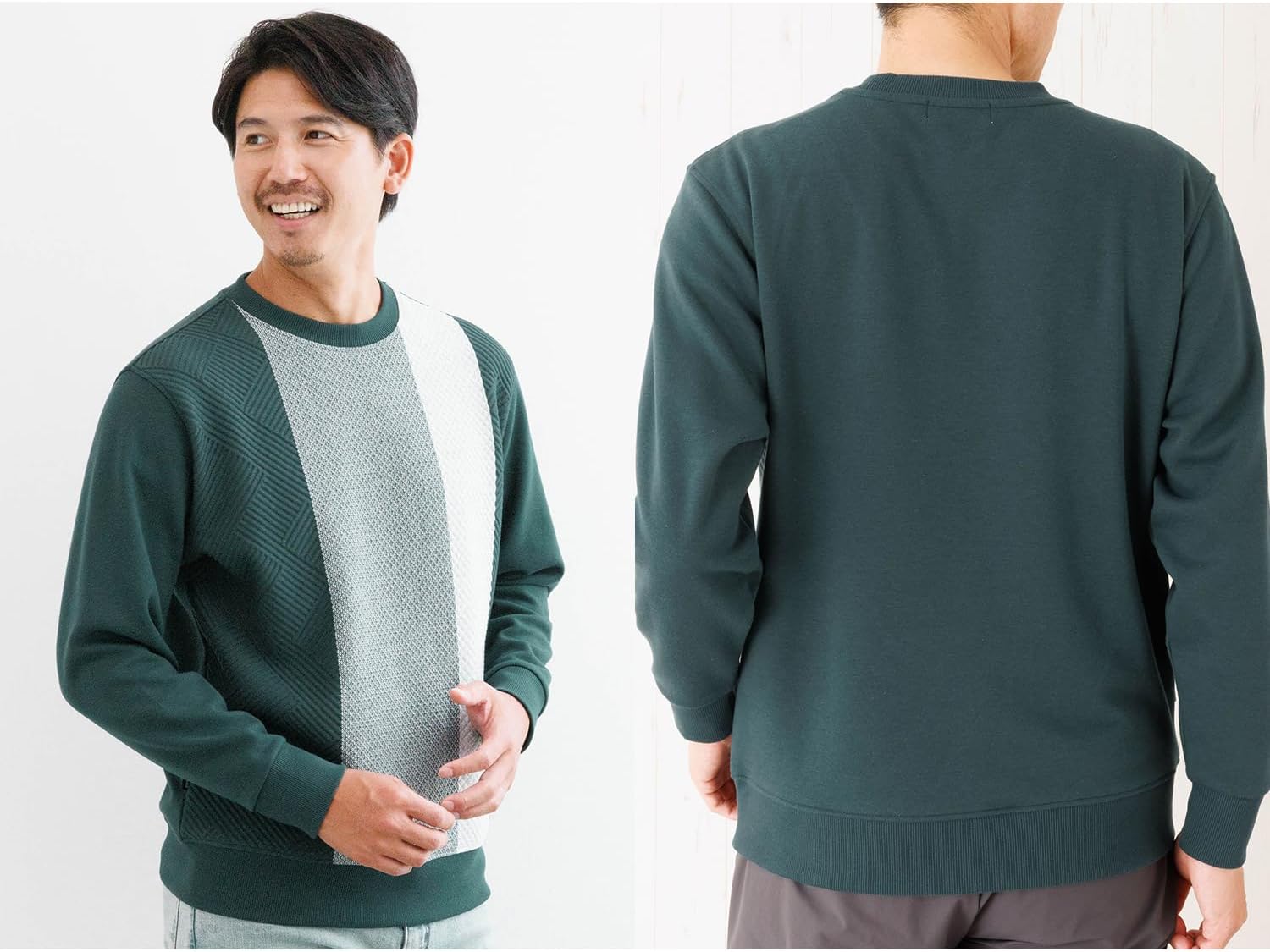 [INSPIRE] インスパイア メンズ トレーナー 長袖 クルーネック Tシャツ ブリスター 配色デザイン トップス おしゃれ ブ