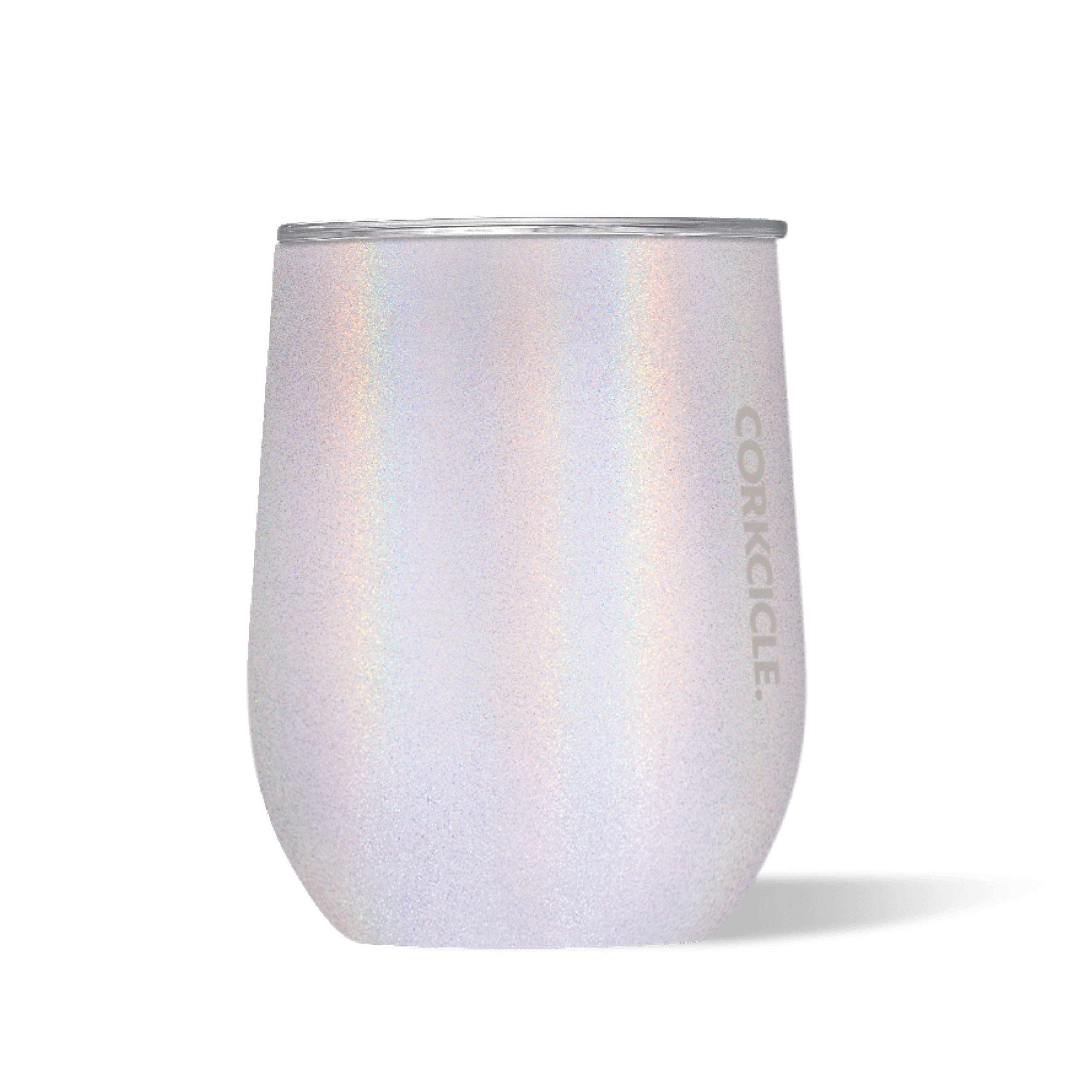 Corkcicle Stemless Glass, Stainless Steel, Triple Insulated (Sparkle Unicorn Magic, 12oz/355ml)