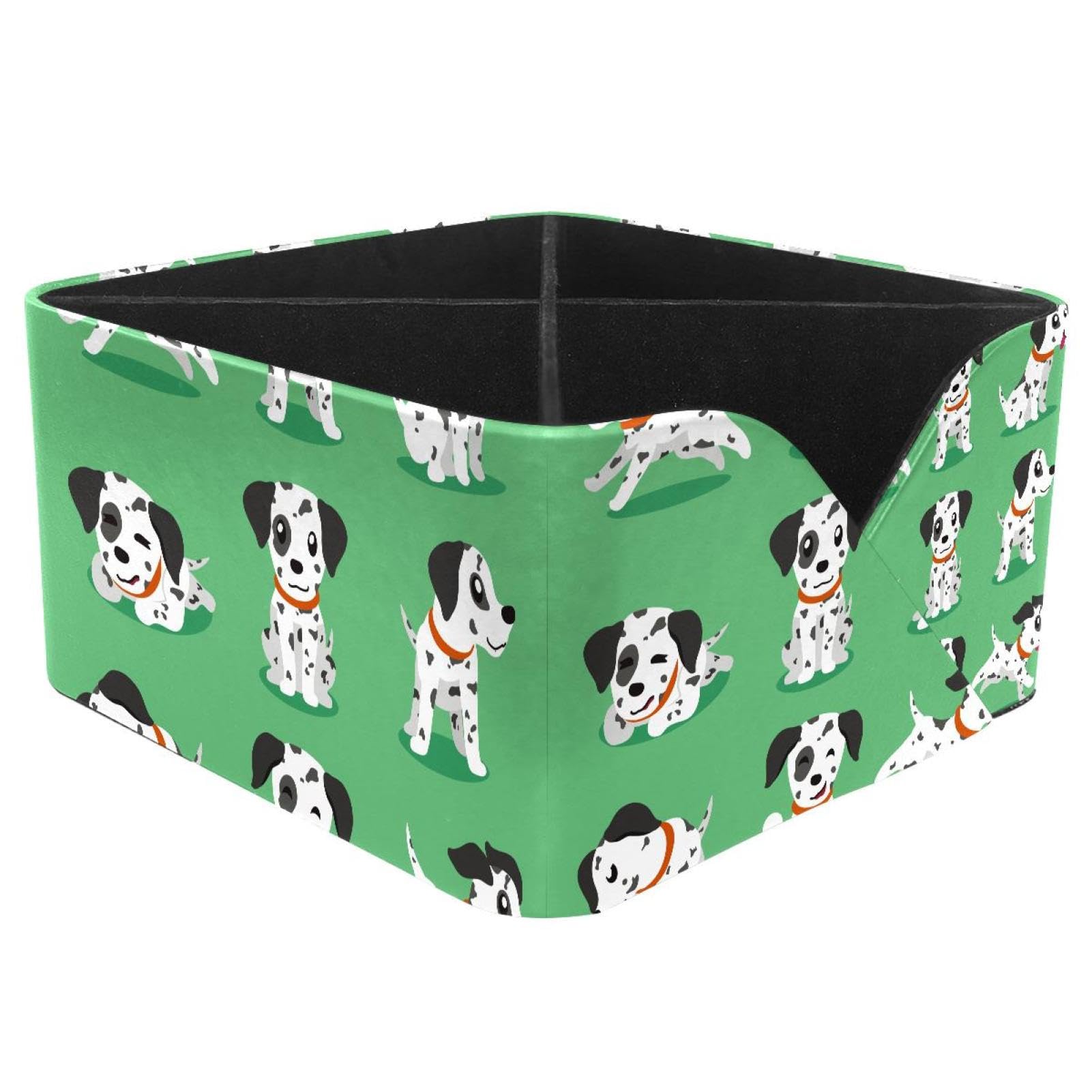 KengjuTesu Spotted Puppy Pose Desktop Organizer Pen Holder, Rectangular Pencil Cup for Office, Study and Makeup Stations