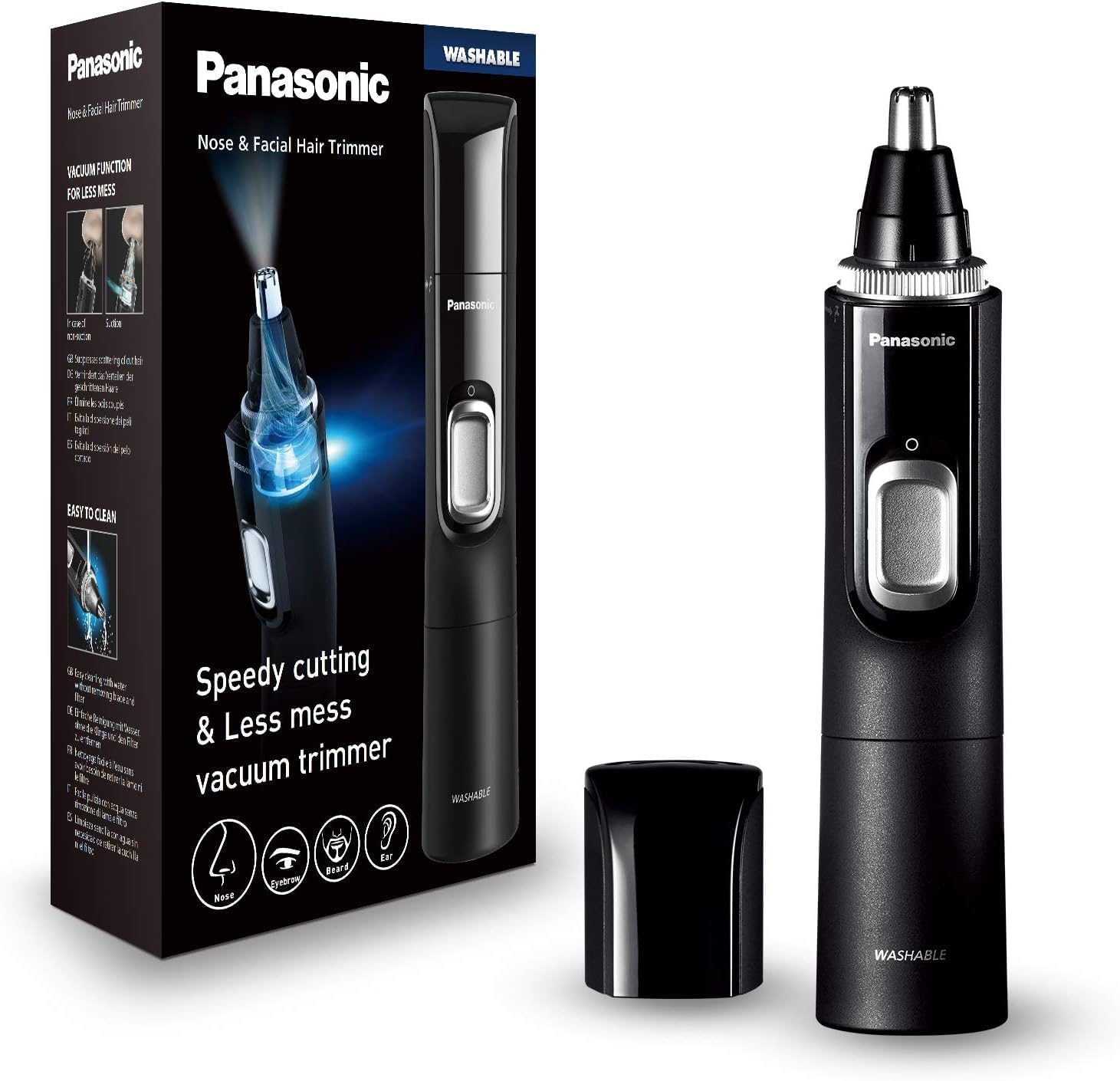 Panasonic ER-GN300K503 Nose & Facial Hair Trimmer with packaging