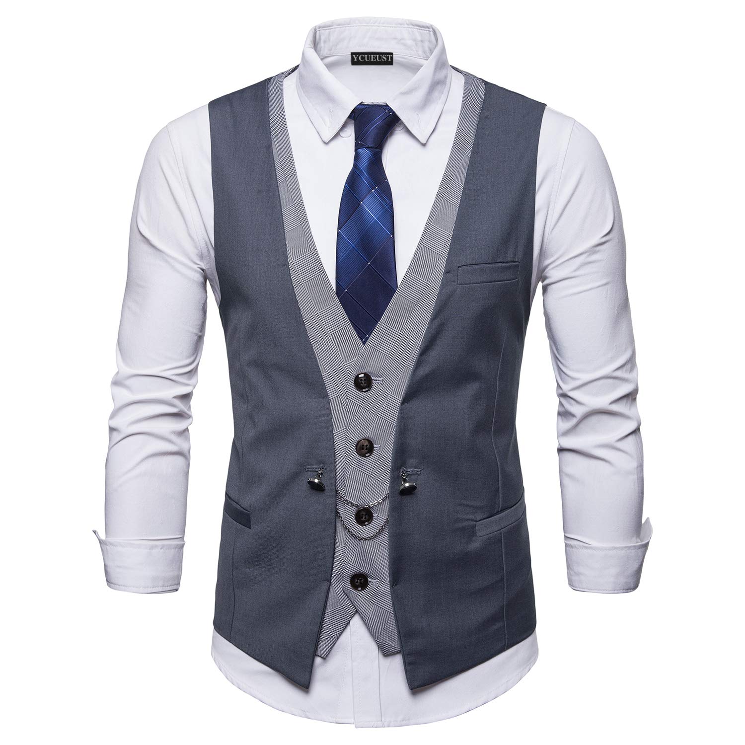 Chaleco Hombre de Vestir Traje Boda Ceremonia Waistcoat Blazers Sin Mangas