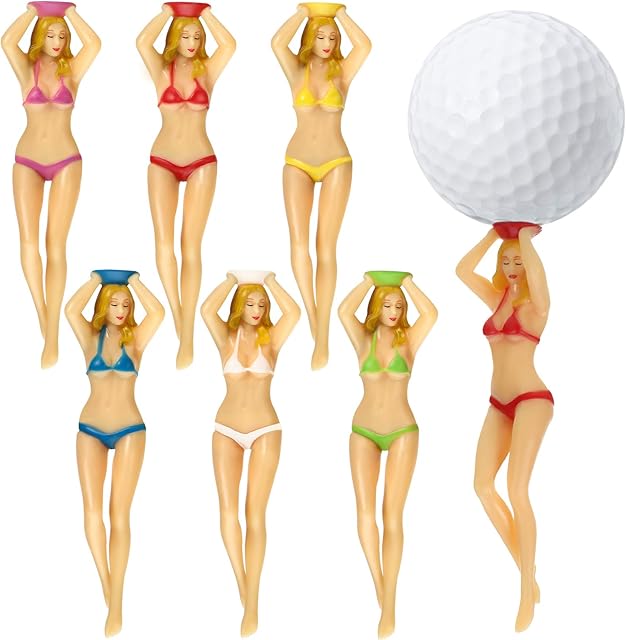 Sumind Funny Golf Tees Lady Bikini Girl Golf Tees 76 mm/ 3 Inch Ladies Girl Golf Tees Plastic Pin-up Golf Tees Home Women Golf Tees for Golf Training Golf Accessories