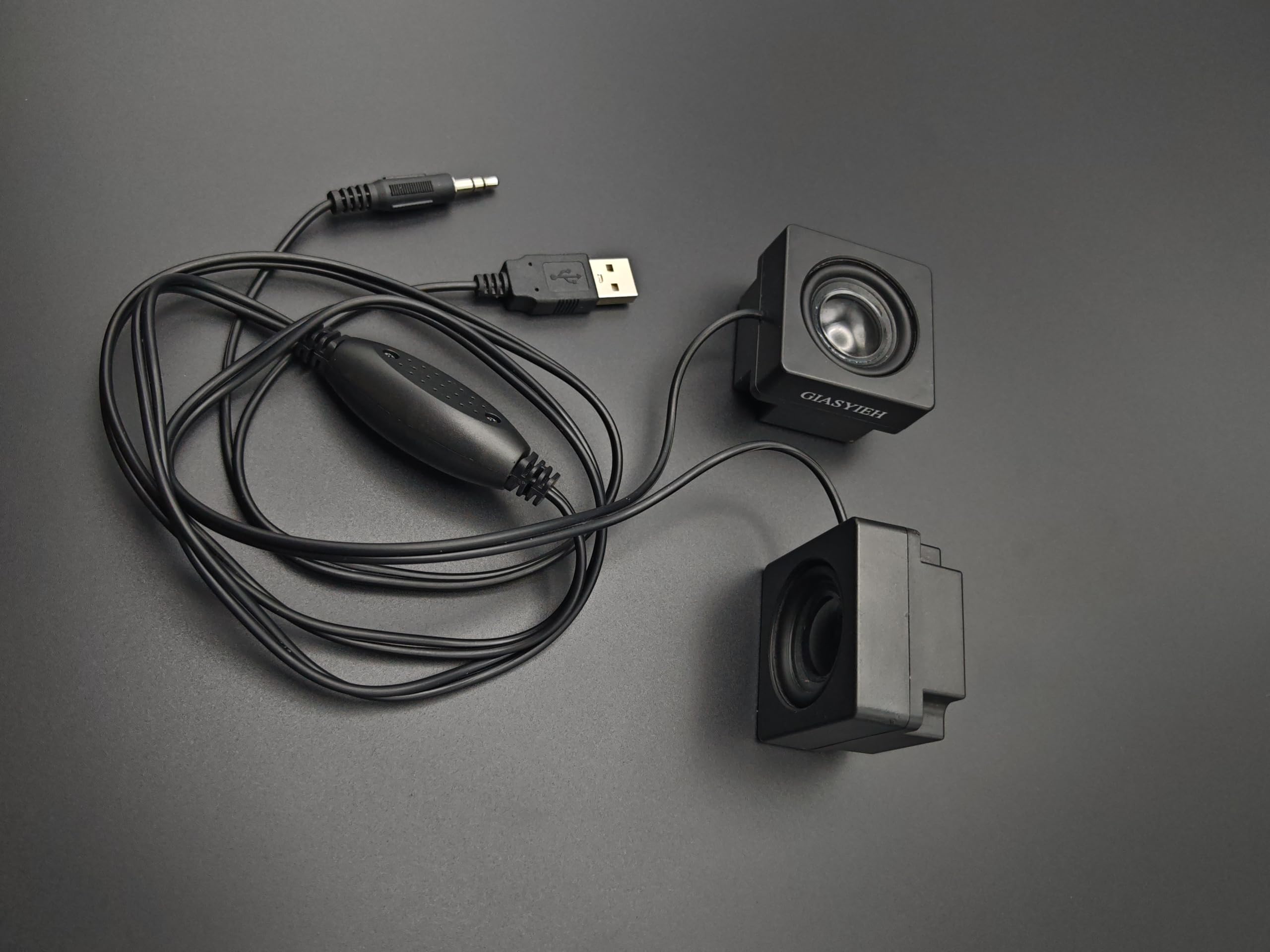 Altoparlanti USB per computer, mini altoparlanti da scrivania, alimentati tramite USB, da 3,5 mm, TRS, con rotella di controllo del volume, per PC, laptop, tablet, telefono