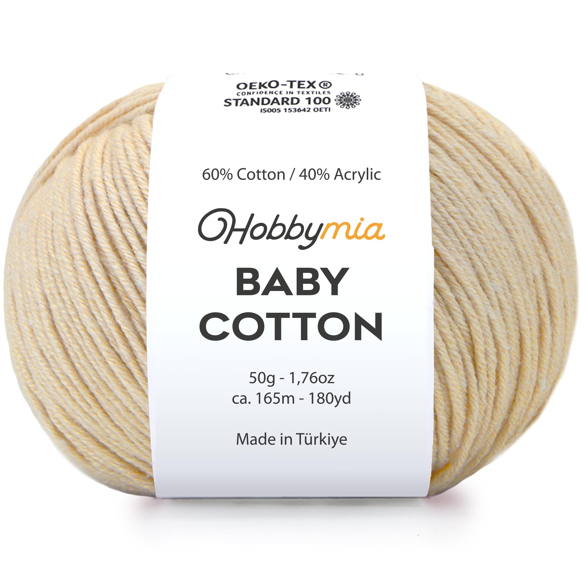 Baby Cotton Blend Yarn – Soft Sport Weight Yarn for Crochet & Amigurumi - 50g/180yds - 60% Cotton 40% Acrylic - Ideal for Baby & Knitting Proj.(Neon Green, 1 Ball) — view 103