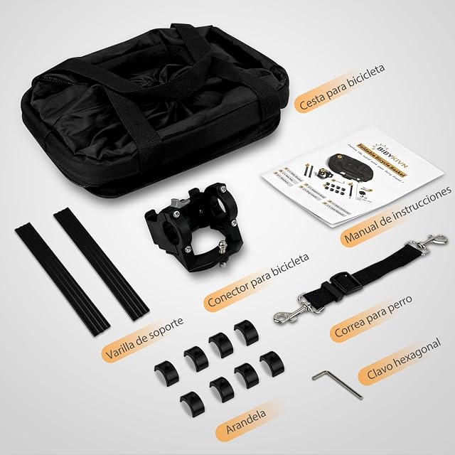 Foto 8 de 8 de Bibykivn Cesta Bicicleta Delantera, Cesta Bicicletas para Perros Pequeños