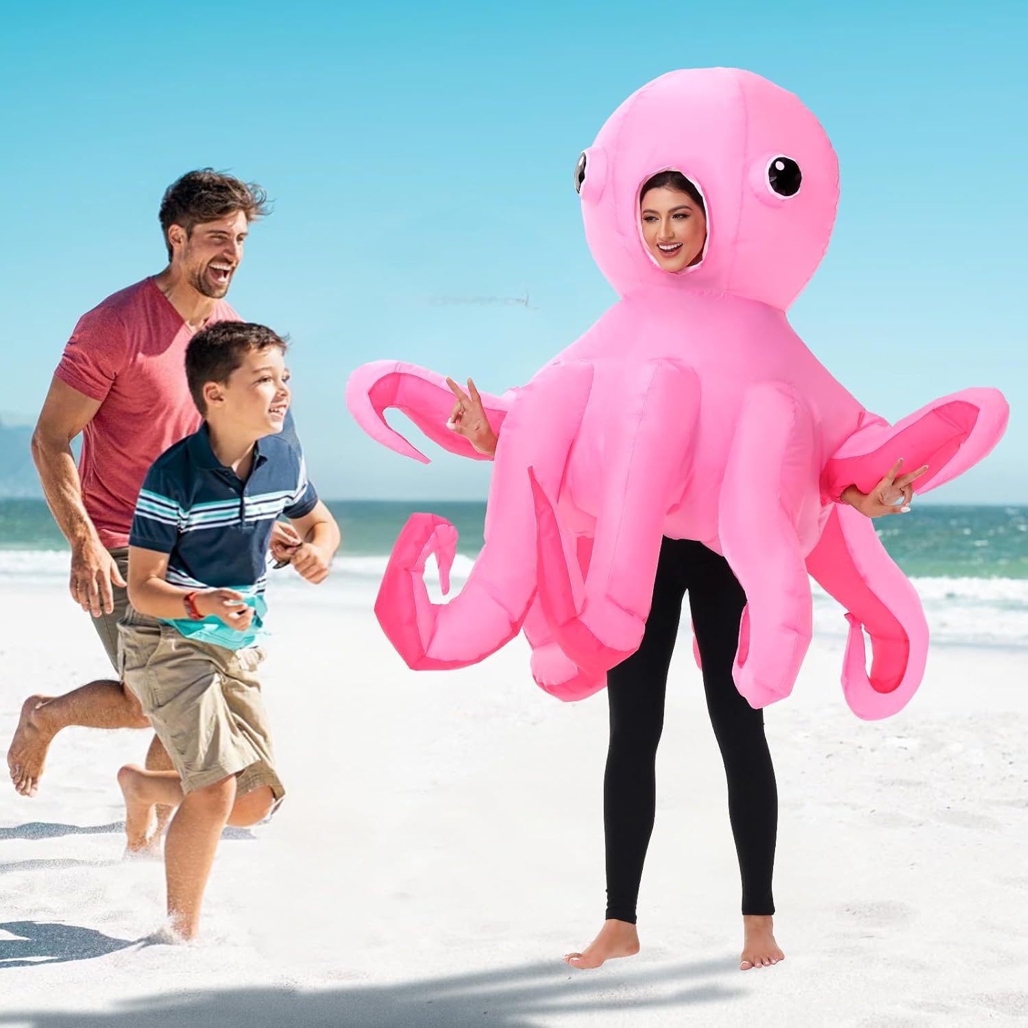 Spinosaurus Inflatable Octopus Costume for Adult Inflatable Halloween Costumes Funny Blow Up Sea Animal Costumes for Men Women