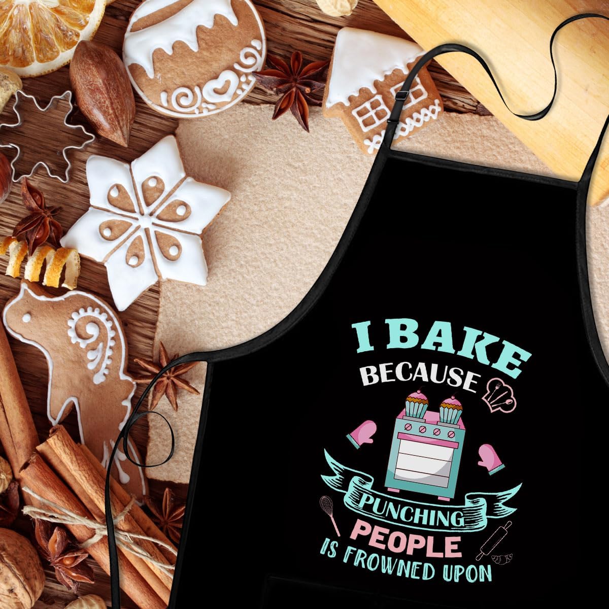 Funny Baking Gifts, Baking Apron, Gifts for Bakers, Baking Gifts for Women, cooking aprons for women with 2 Pockets, Gifts for Valentine's Mother's Day Thanksgiving Christmas - Image 5