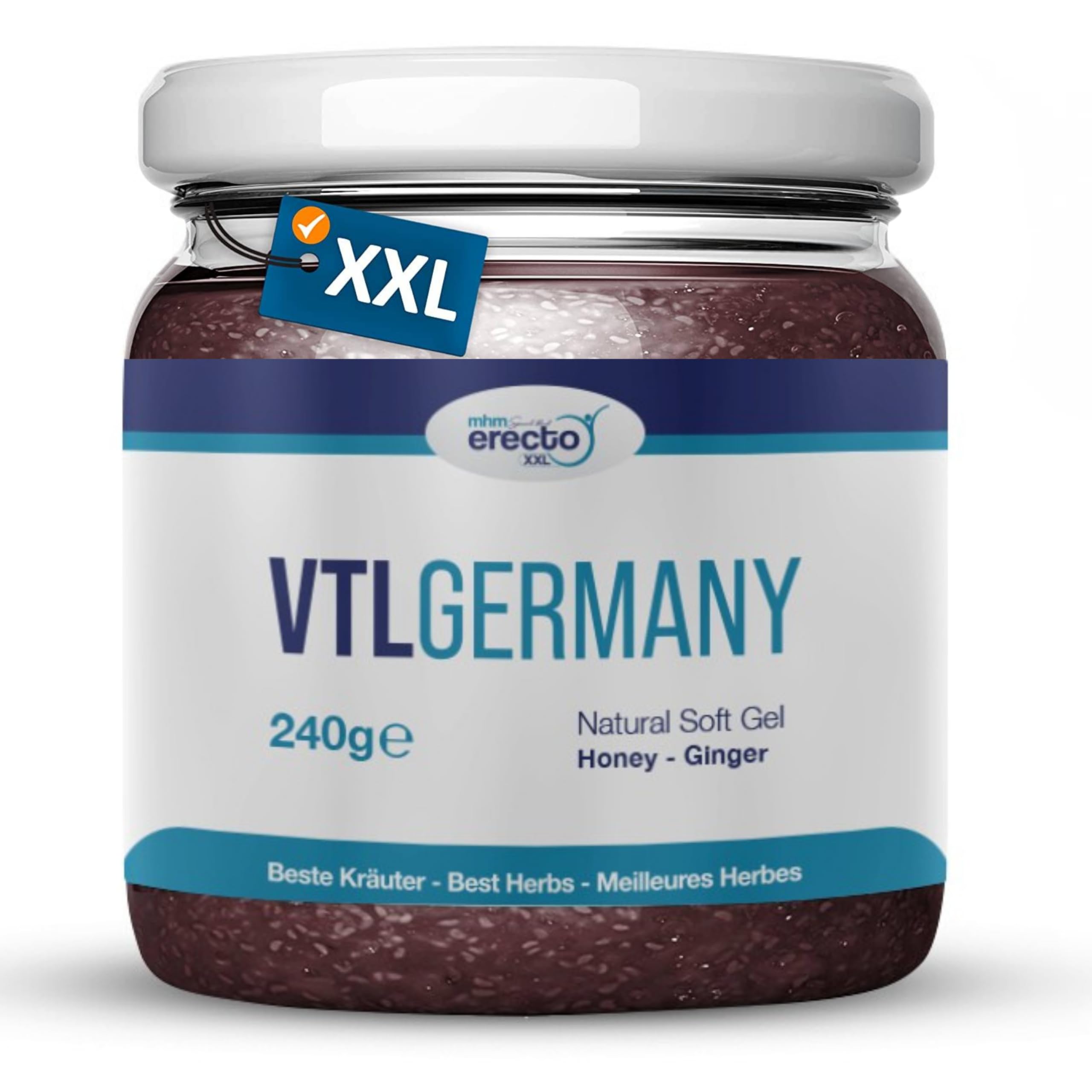 VTL Germany Miel Afrodisac Homme, Effet Immédiat, 240g Pot Miel Gel, Extra Fort pour Hommes Actifs