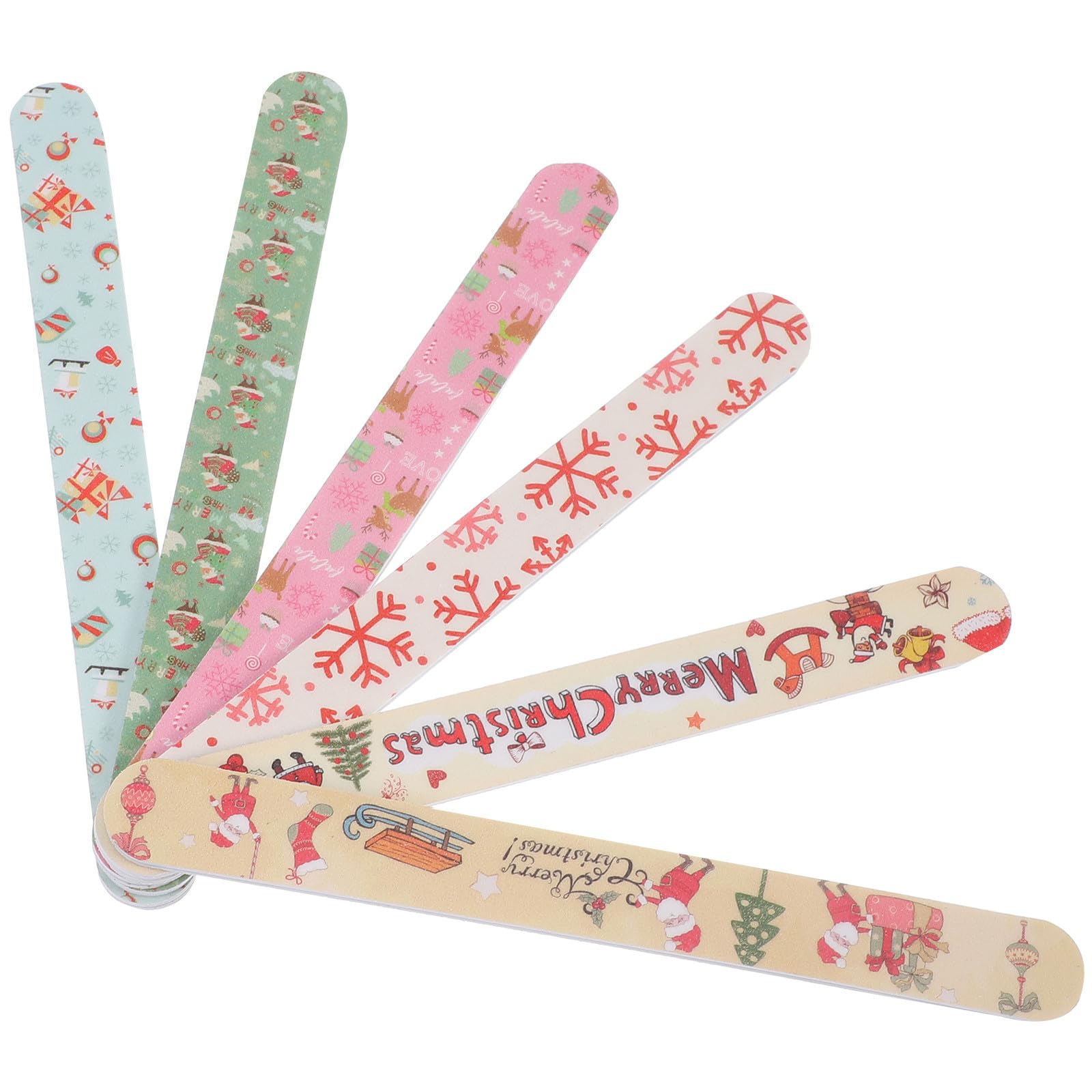 GALPADA 24 Piezas Lima de Uñas Navideña Diseño Temático de Eva para Pedicura y Manicura Herramienta Sencilla para Limar Uñas Naturales Pies Adecuado para Obsequio Varios estilos