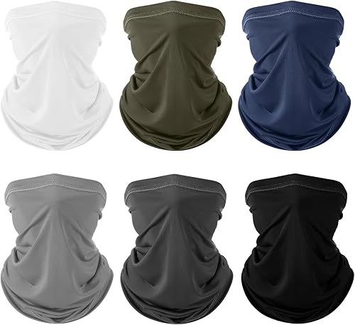 Geyoga 6 piezas de protección UV para el verano, polaina de cuello refrescante, ropa para la cara, polaina para cuello, bufanda, protector solar,