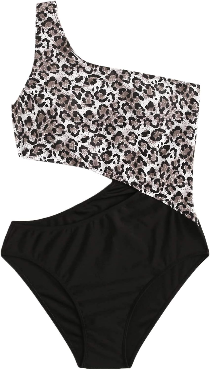 SweatyRocks - Traje de baño de una sola pieza tipo monokini mujer, con un hombro descubierto y recorte en lateral