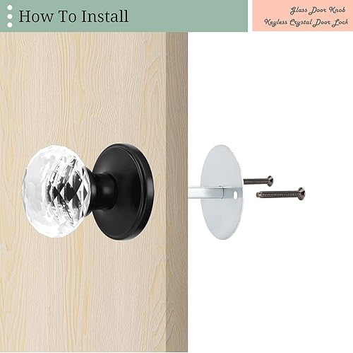 Miniatura 5 de Perillas de puerta de vidrio negro Función ficticia,Maniquí de puerta de estilo cristalino,Manijas de puerta interiores