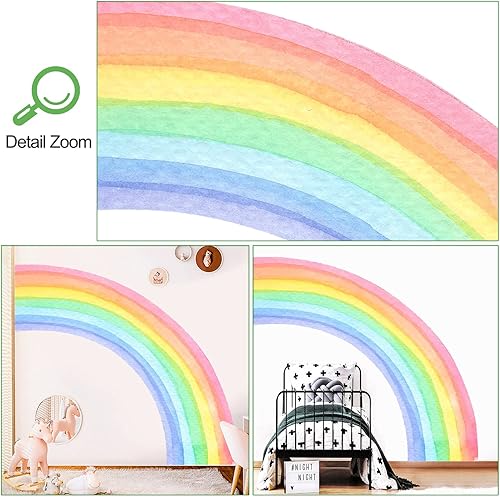 Miniatura 4 de Amaonm - Calcomanías de pared de acuarela de estilo bohemio, extraíbles, grandes, calcomanías de pared gigantes, autoadhesivas, colores pastel,