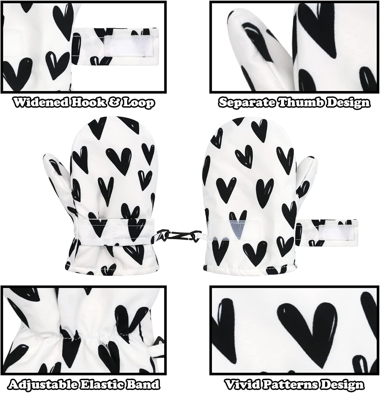 Sarfel Toddler Mittens Waterproof Winter Gloves Snow Gloves Kids Baby Winter Mittens for Girls Boys - Image 3