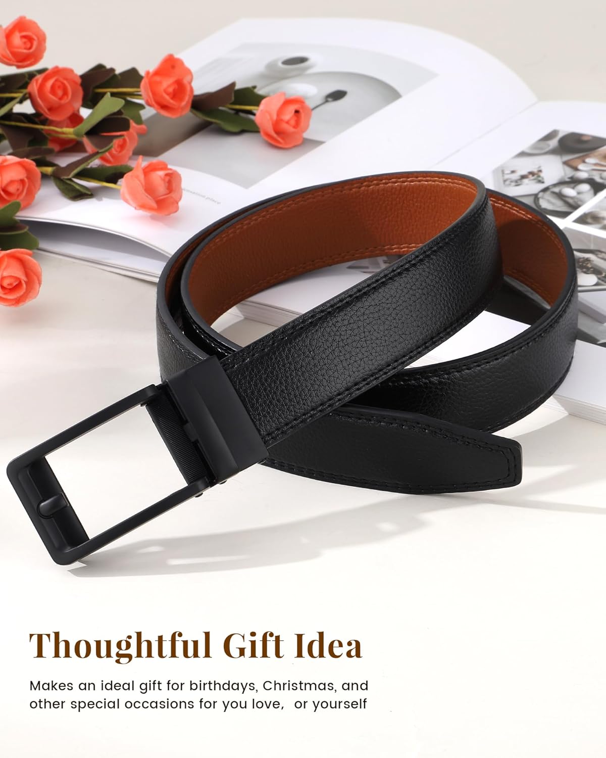 AWAYTR Ratchet Dress Belt for Men - Adjustable Comfort Click Belts for Jeans with Slide Buckle - Image 7