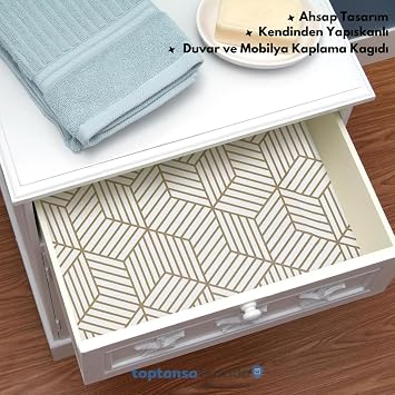 TechnoSmart 45cm×300cm Kendinden Yapışkanlı Kaplama Kağıdı Mutfak Dolap Masa Duvar Modern Görünümlü