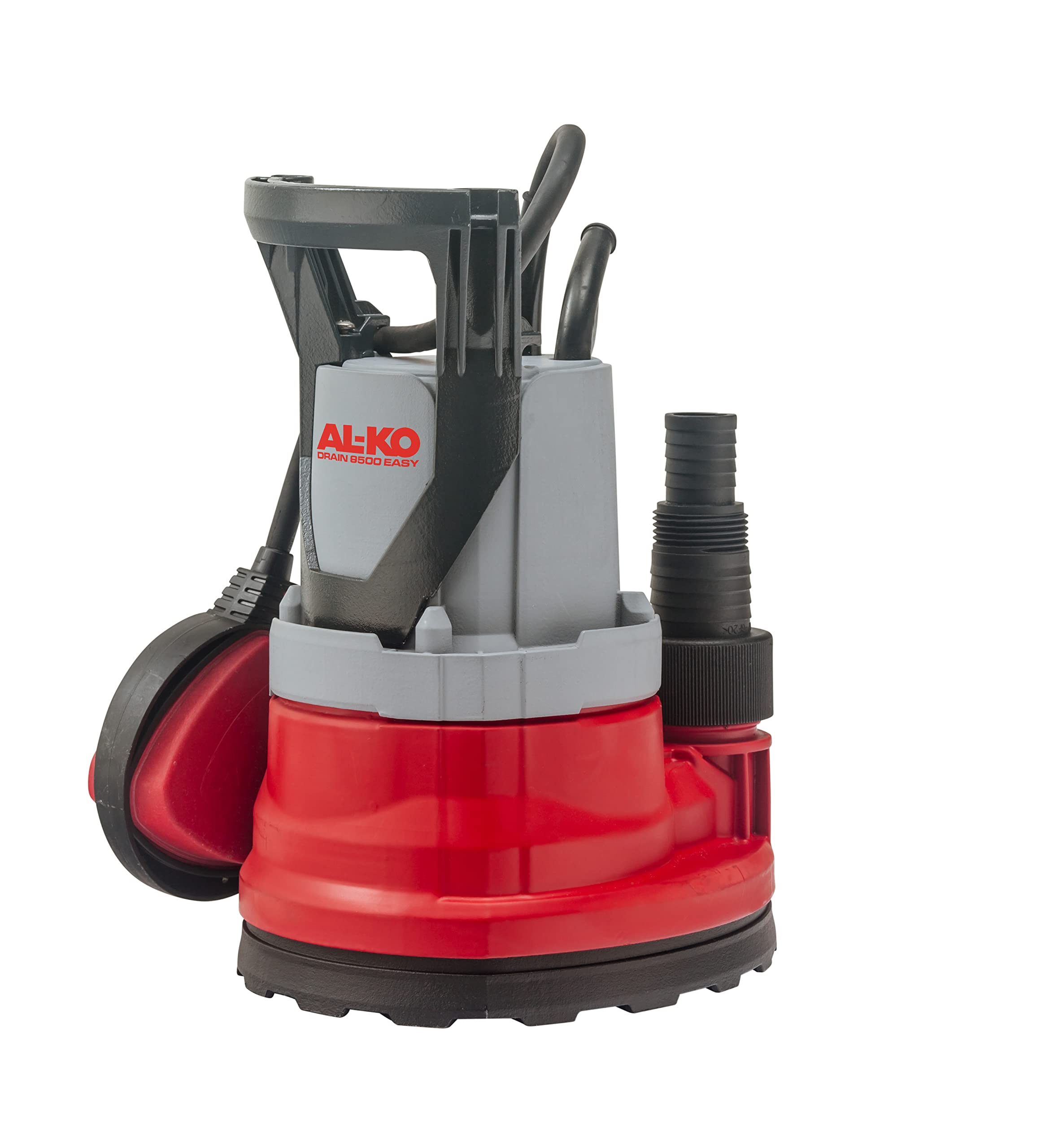 AL-KO Bomba sumergible de agua clara SUB 8500 Easy, potencia del motor de 290 W, altura máxima de extracción 6 m, capacidad máxima de extracción 8000 l/h, aspiración plana hasta 5 mm, color rojo, gris