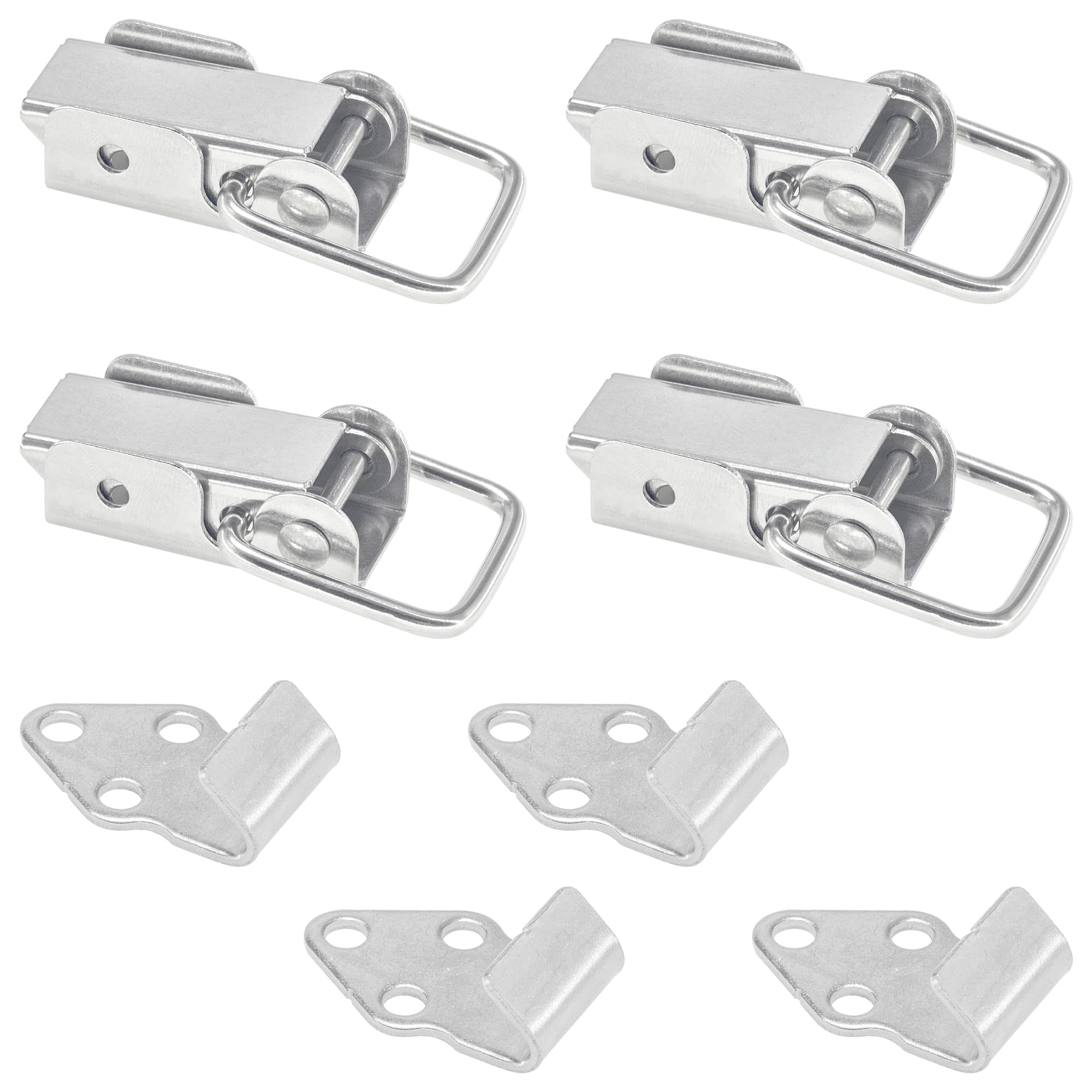 Lhuiddh Silvery 4 Pcs Toggle Latches,Case Clasp Lock,304 Stainless Steel Small Clasps For Toolbox