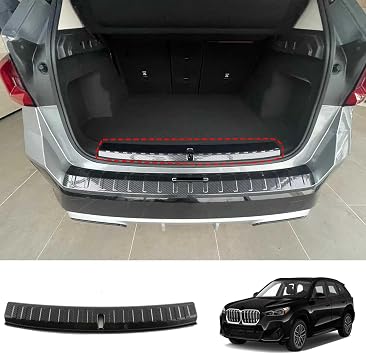 Car Door ABS Rear Bumper Protector for BMW X1 2023 2024 Accessories Auto Parts Tailgate Back Trunk Threshold Cover Scuff Plate Strip Guard ProtectionNot Fit Interior/28i Models