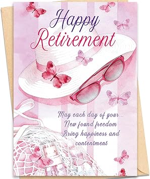 Beautiful Retirement Card for Women Female, Funny Retirement Cards for Her, Retirement Gifts for Coworker, Farewell Card for Coworkers