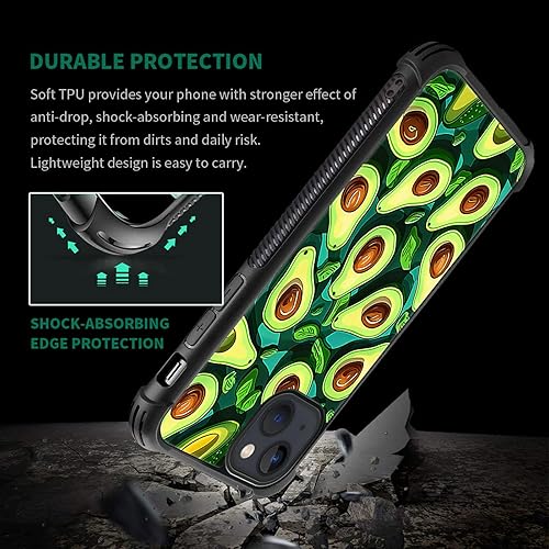 Vista 112 de Case for iPhone 15 Plus - Stained Glass Mosaic Fiesta Fun Case with Tempered Glass Back and Soft Silicone TPU Shock Protection