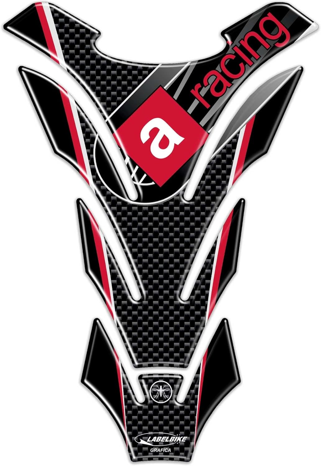 labelbike - 3D Sticker Motorcycle Fuel Tank Pad Protection and Decoration in Resin Compatible with Aprilia Racing