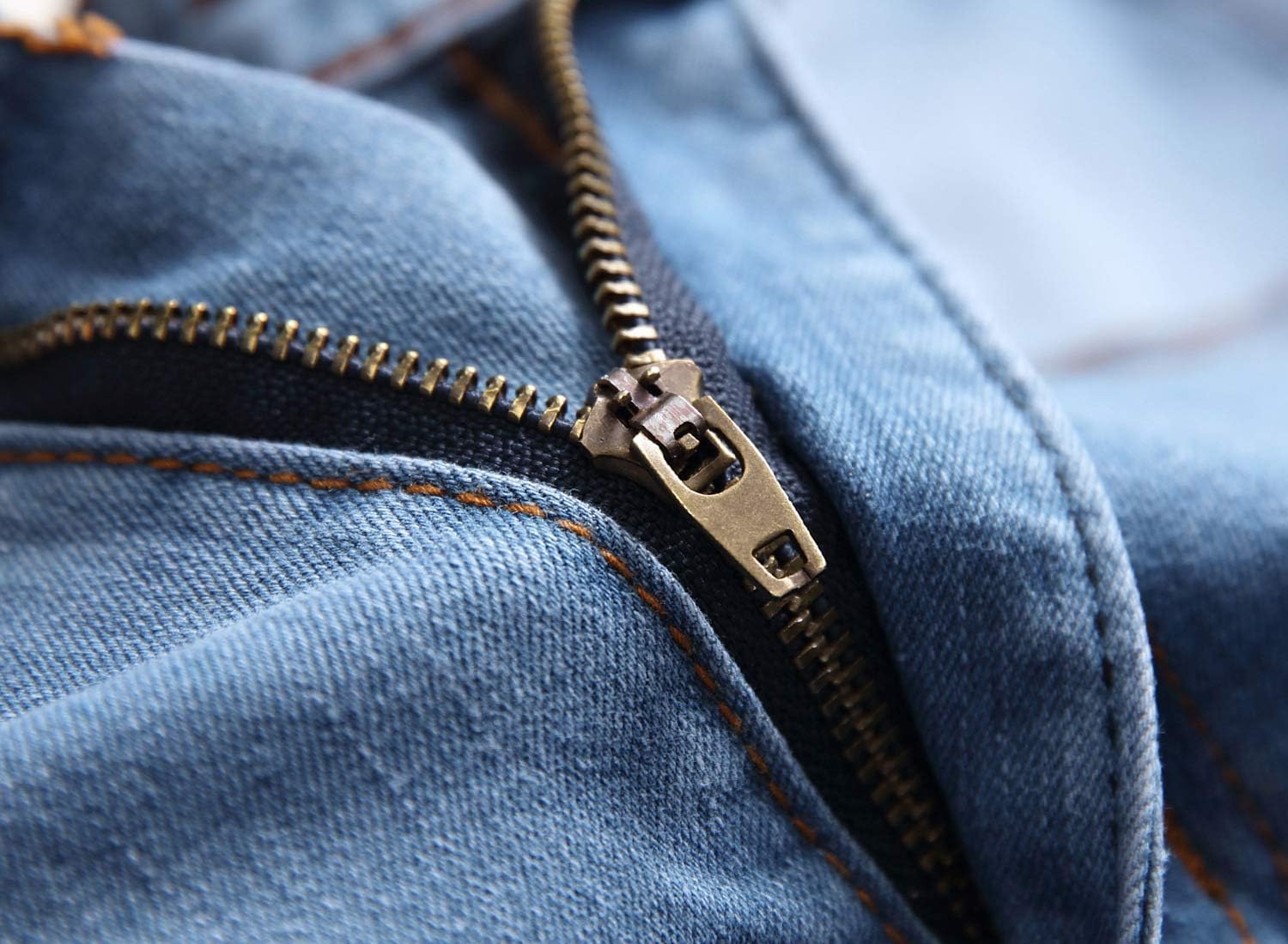 Men's Light Blue Ripped Distressed Skinny Fit Mid Waist Stretch Fashion Denim Jeans Pants