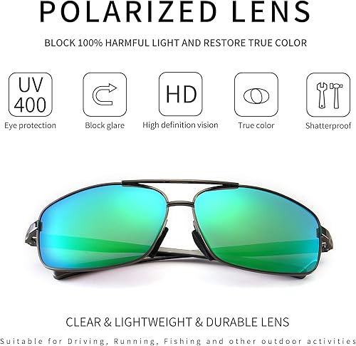 Miniatura 2 de SUNGAIT lentes de sol polarizados rectangulares livianos con protección 100% contra rayos UV