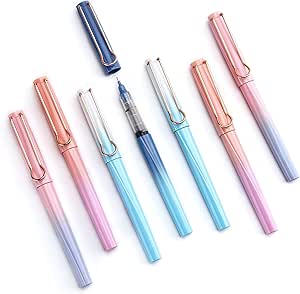 WRITECH Liquid Ink Rollerball Pens: 0.5mm Black Pens Quick Dry No Bleed Roller Pens Pack of 8(Gradient)
