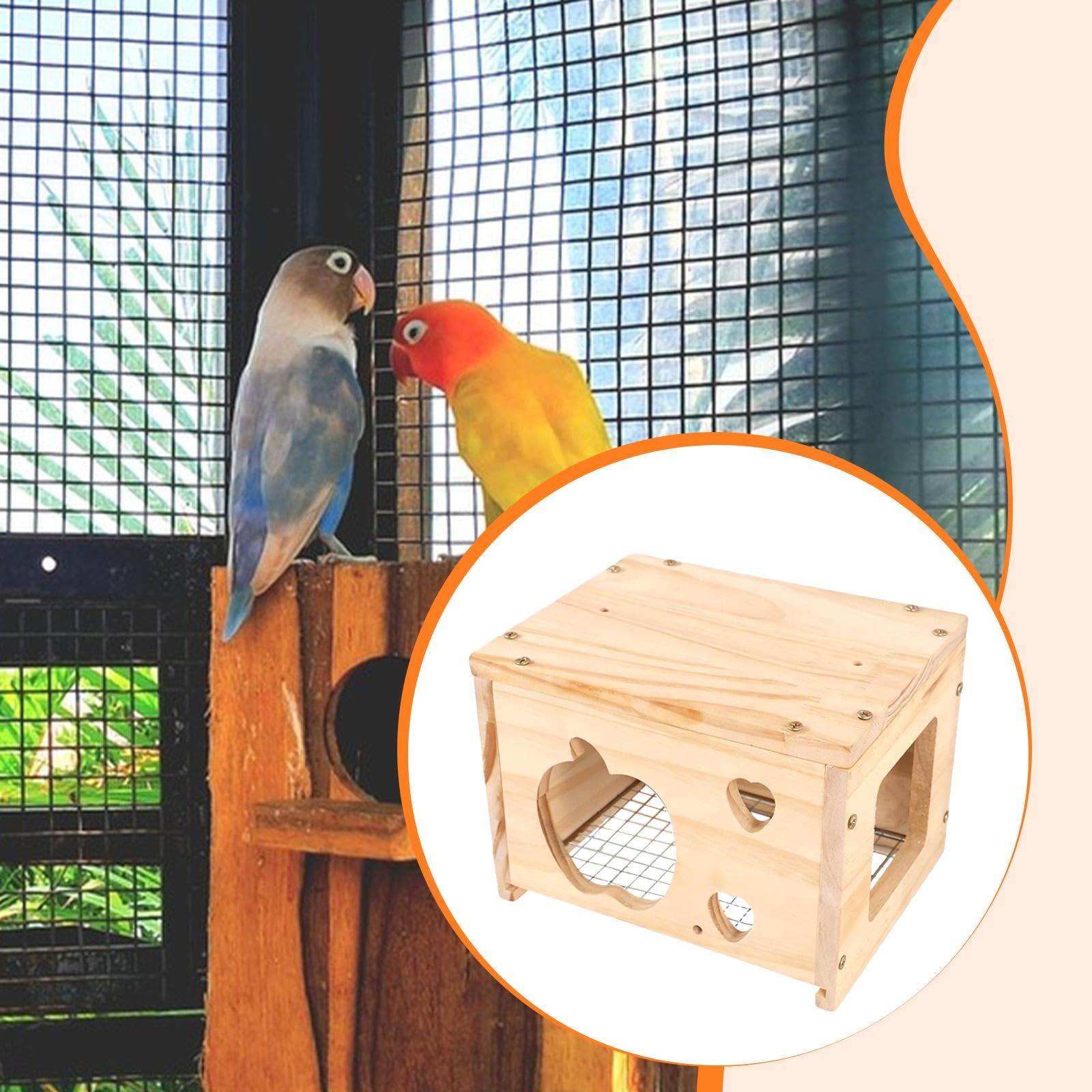 Nichoir en Bois pour Cage, Nid Décoratif pour Canaris,