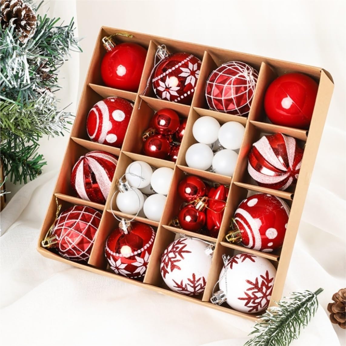 Christbaumkugel Set Weihnachtskugeln 36 Stück Weihnachtsbaumkugel-Ornamente Für Weihnachtsdekoration, Ornamente, Weihnachtsbaumdekoration, Urlaub Weihnachtsbaum Bälle Dekorationen Weihnachtskugel ( Co