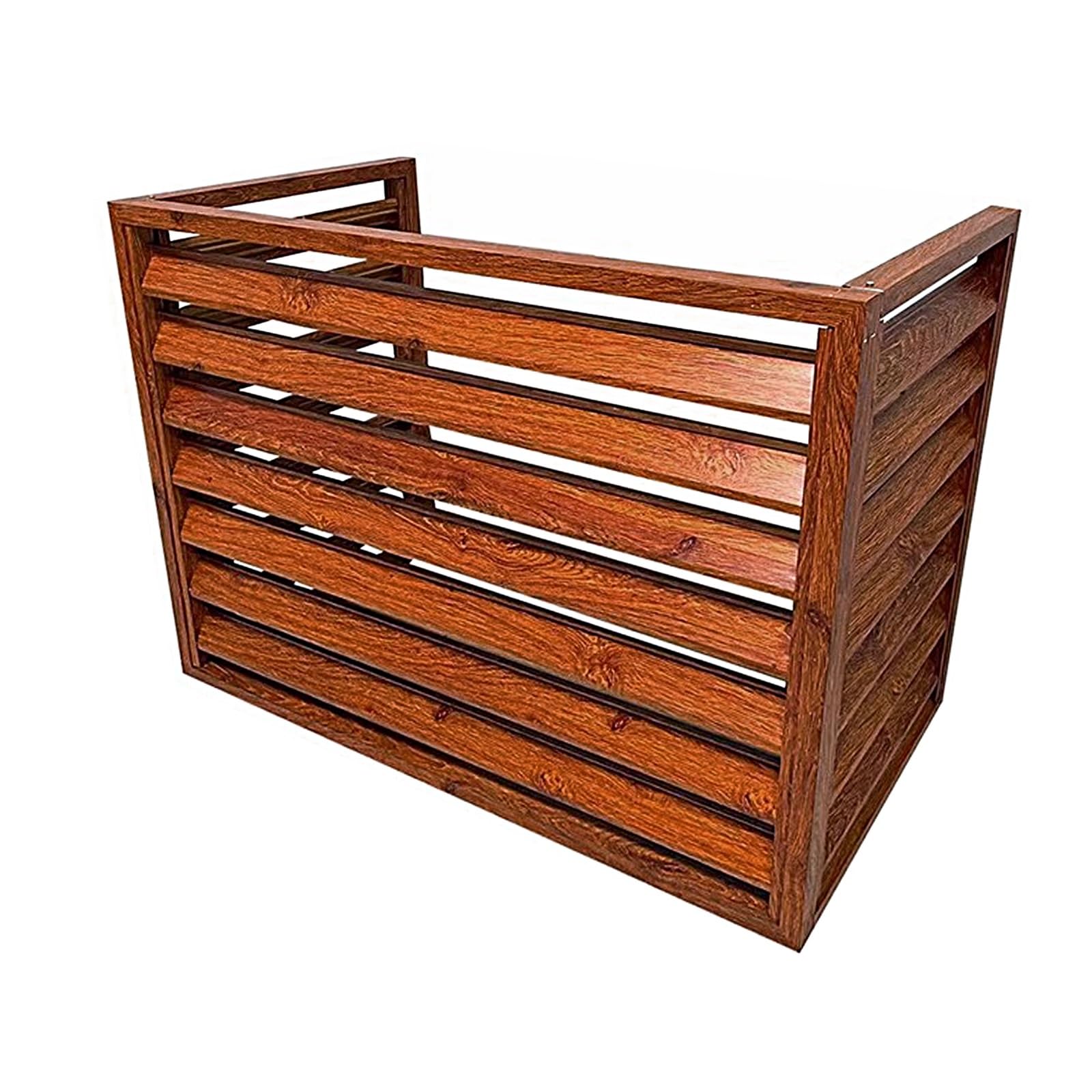 Climatiseur en Aluminium Climatiseur Extérieur Écran de Clôture Persienne Climatisation Porte-Fleurs Cache de Protection for Climatisation Étanche(Red,100x50x70cm/39x20x28in)