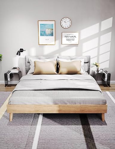 Miniatura 7 de solaround Mesa auxiliar de acrílico, mesa auxiliar pequeña para sala de estar, mesita de noche para dormitorio, mesita de noche Lucite (2, negro,