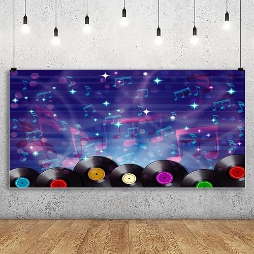 Miniatura 8 de Leyiyi Telón de fondo de fotografía de 10 x 8 pies, para fiesta de discoteca, baile, sala de baile, discoteca, carnaval, nota musical, duelo, 70,