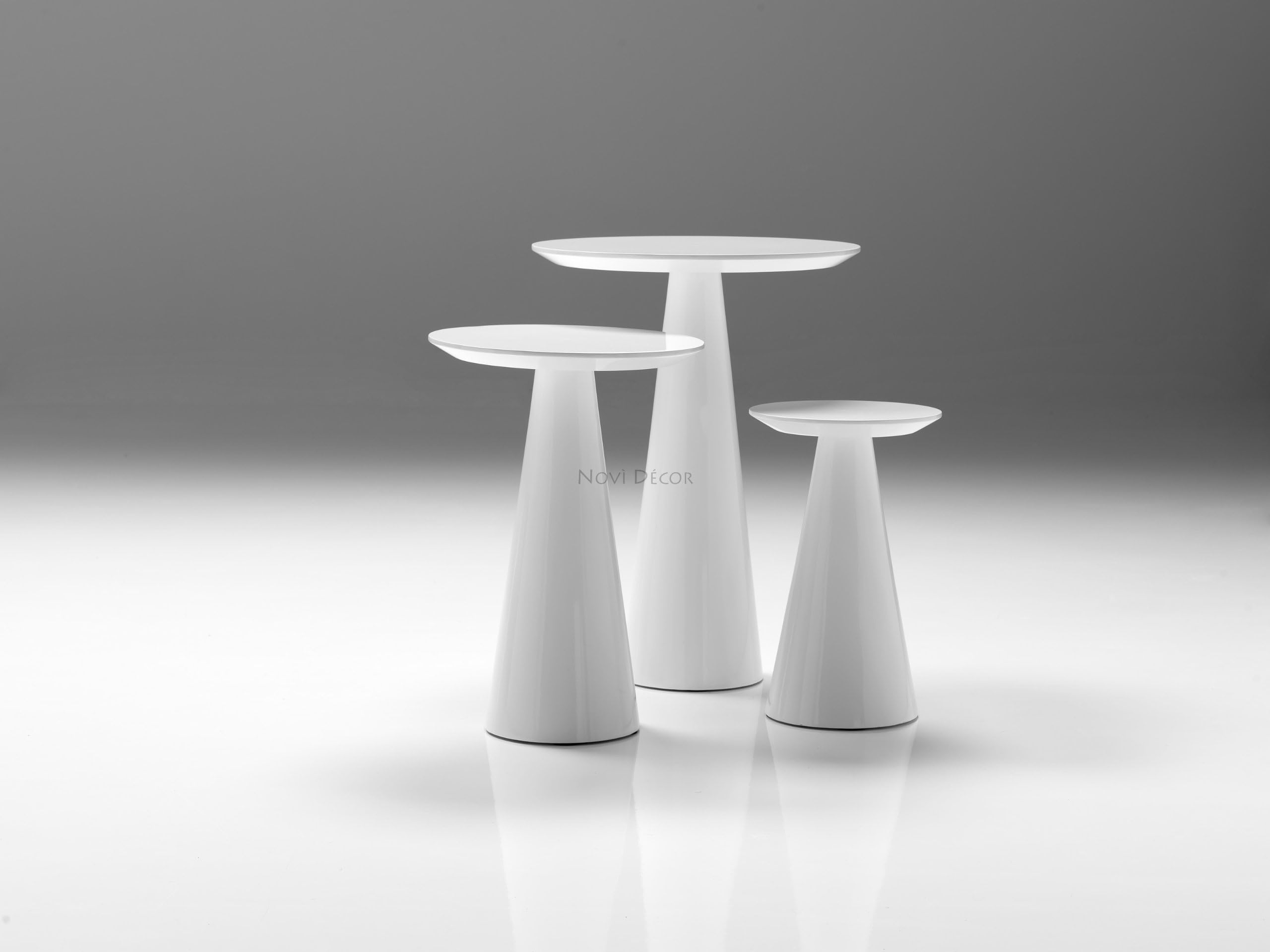 Mobital Tower Tall End Table in High Gloss White